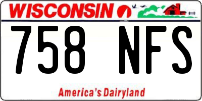 WI license plate 758NFS