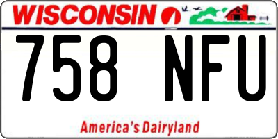 WI license plate 758NFU