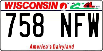 WI license plate 758NFW