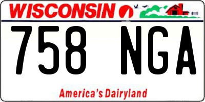 WI license plate 758NGA