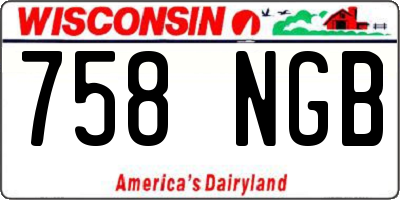 WI license plate 758NGB