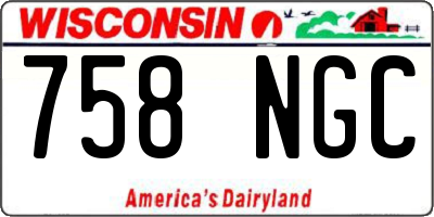WI license plate 758NGC