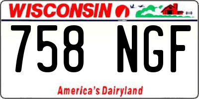 WI license plate 758NGF
