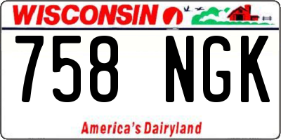 WI license plate 758NGK