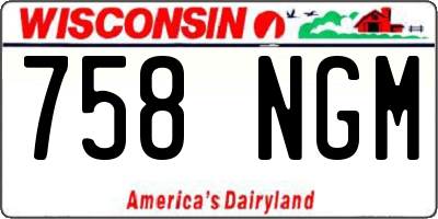 WI license plate 758NGM