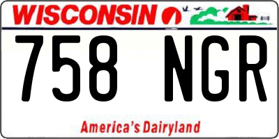 WI license plate 758NGR