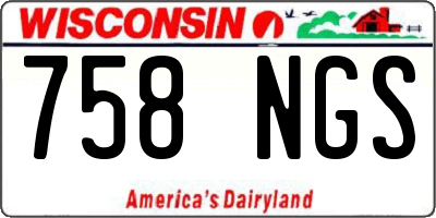 WI license plate 758NGS