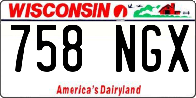 WI license plate 758NGX