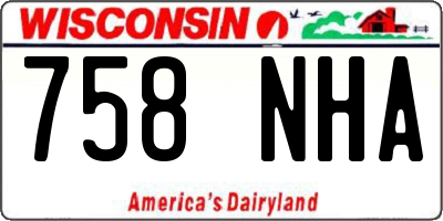 WI license plate 758NHA