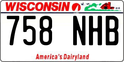 WI license plate 758NHB