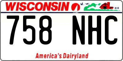 WI license plate 758NHC