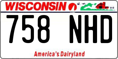 WI license plate 758NHD