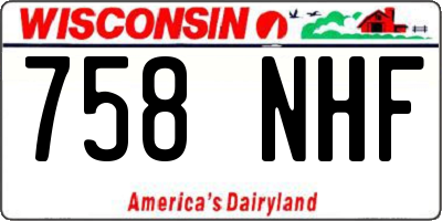 WI license plate 758NHF