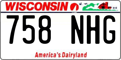 WI license plate 758NHG