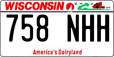 WI license plate 758NHH
