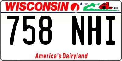 WI license plate 758NHI