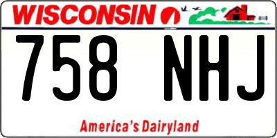 WI license plate 758NHJ