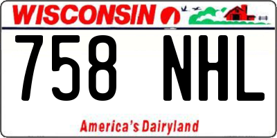 WI license plate 758NHL