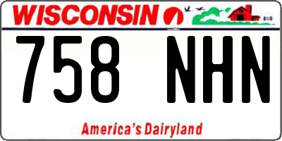 WI license plate 758NHN