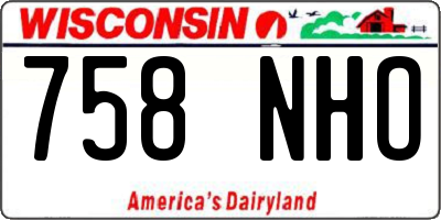 WI license plate 758NHO