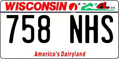 WI license plate 758NHS