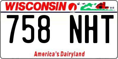 WI license plate 758NHT