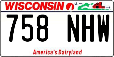 WI license plate 758NHW