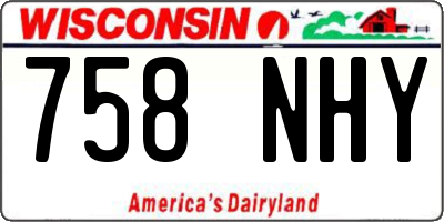 WI license plate 758NHY