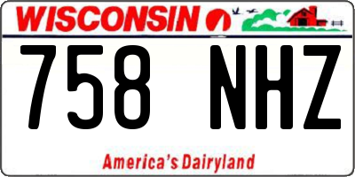 WI license plate 758NHZ