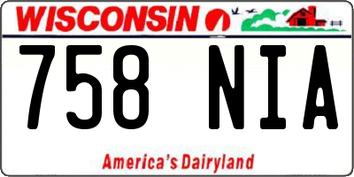 WI license plate 758NIA