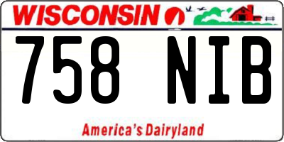 WI license plate 758NIB