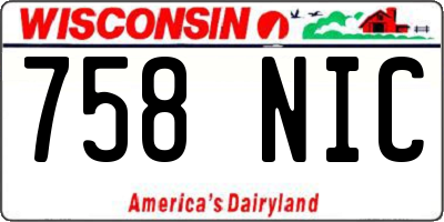 WI license plate 758NIC