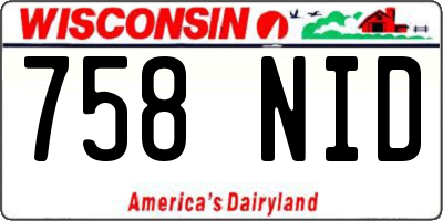 WI license plate 758NID