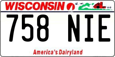 WI license plate 758NIE
