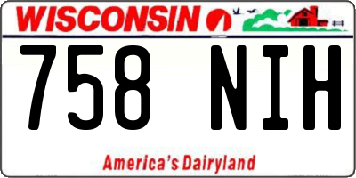 WI license plate 758NIH