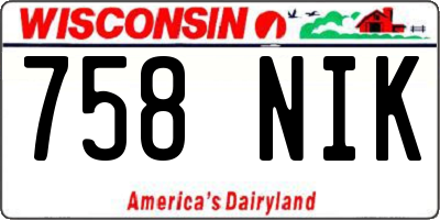 WI license plate 758NIK
