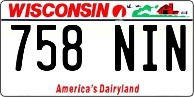 WI license plate 758NIN