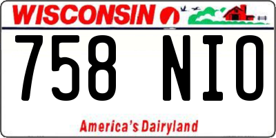 WI license plate 758NIO