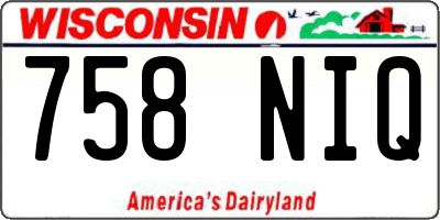 WI license plate 758NIQ