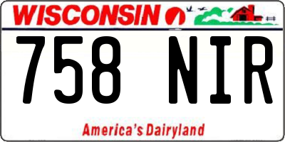 WI license plate 758NIR