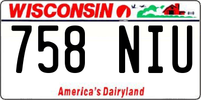 WI license plate 758NIU