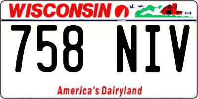 WI license plate 758NIV
