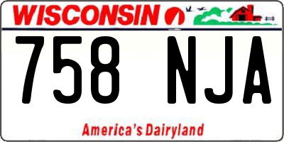 WI license plate 758NJA