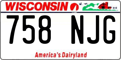 WI license plate 758NJG