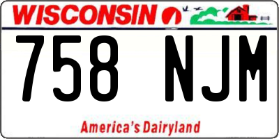 WI license plate 758NJM