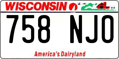WI license plate 758NJO