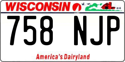 WI license plate 758NJP