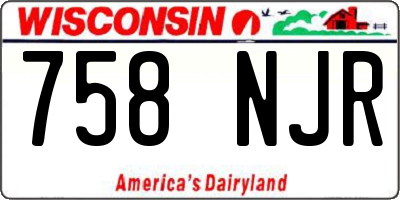WI license plate 758NJR
