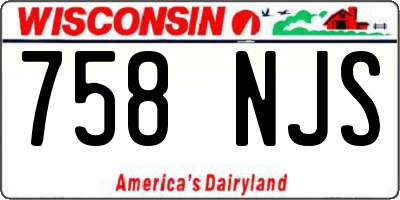 WI license plate 758NJS