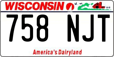 WI license plate 758NJT